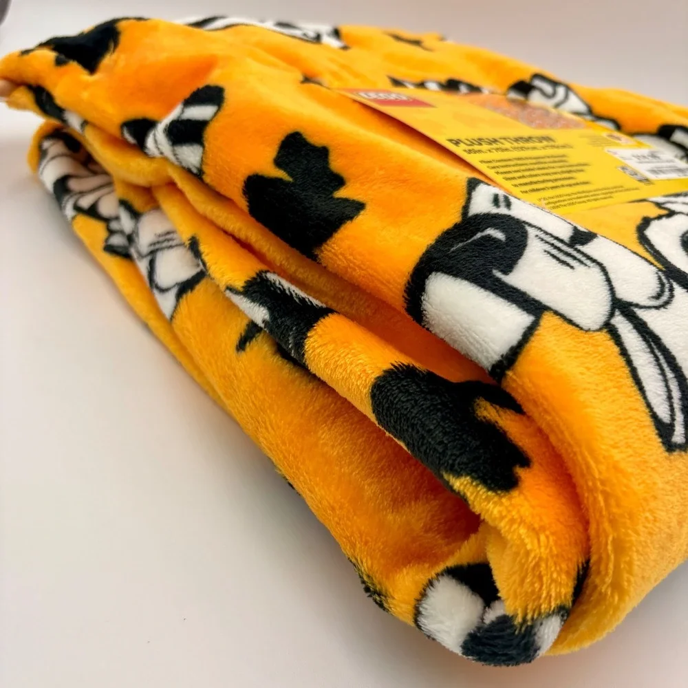 LEGO Skeleton Plush Throw Blanket 50x70 Orange Halloween Spooky Minifigure New